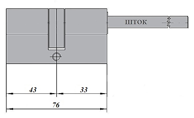 Цилиндр Mul-t-lock MT5 43x33 (76мм) шток
