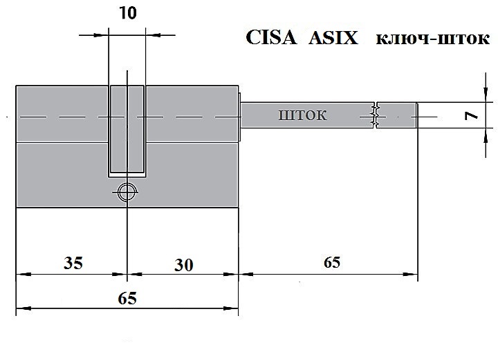 Цилиндр Cisa Asix 35х30 шток латунь
