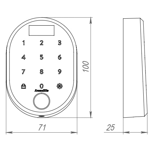Кодовая панель Armadillo с отпечатком пальца CD.B RT01.02 BL Черный