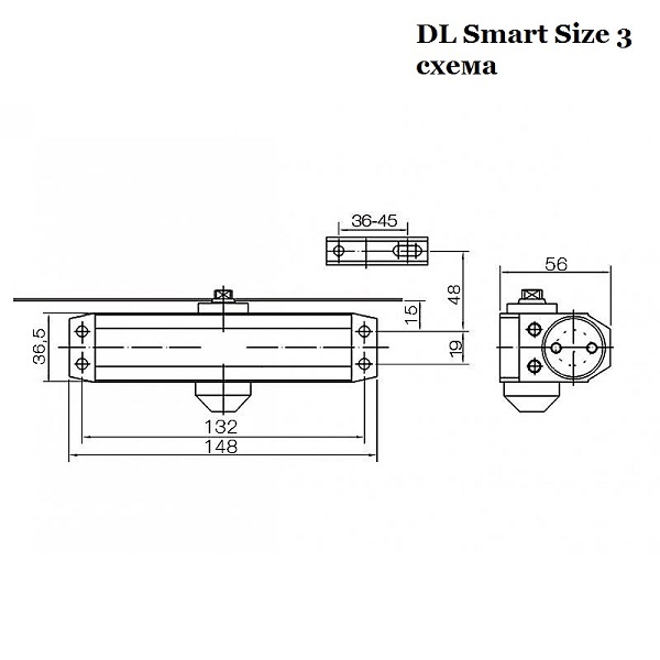 Дверной доводчик DL smart size 3 silver 65кг
